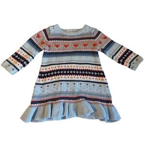 Gymboree Fox Faire Isle Sweater Dress Size 12-18 months
